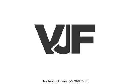 VJF logo design template with strong and modern bold text. Initial based vector logotype featuring simple and minimal typography. Trendy company identity ideal for businesses brand presence.