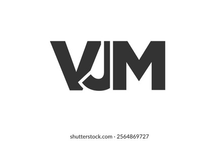 VJM logo design template with strong and modern bold text. Initial based vector logotype featuring simple and minimal typography. Trendy company identity ideal for businesses brand presence.
