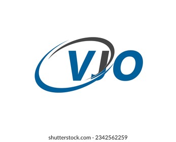 Letra VJO diseño creativo elegante del logo de swoosh
