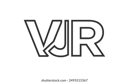 VJR logo design template with strong and modern bold text. Initial based vector logotype featuring simple and minimal typography. Trendy company identity ideal for businesses brand presence.