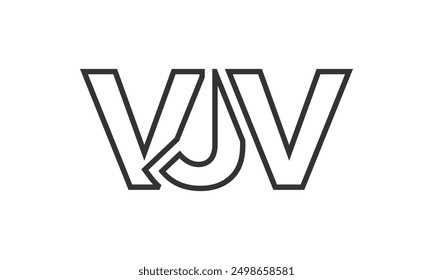VJV logo design template with strong and modern bold text. Initial based vector logotype featuring simple and minimal typography. Trendy company identity ideal for businesses brand presence.