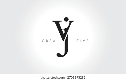 Logotipo elegante del monograma del serif de VJvj – Letra tipográfica minúscula de lujo para la marca moderna