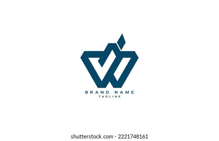 VJW, JW, WJ, Resumen diseño inicial del logotipo del alfabeto en monograma