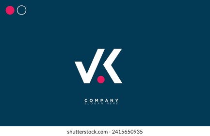  VK Alphabet letters Initials Monogram logo KV, V and K