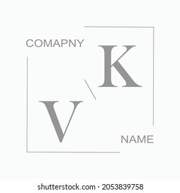 VK Beauty vector initial logo wedding signature illustration