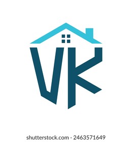 VK House Logo Design Template. Letter VK Logo for Real Estate, Construction or any House Related Business
