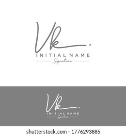 VK Initial letter handwriting and signature logo.