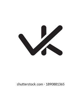 Vk Initial Letter Vector Logo