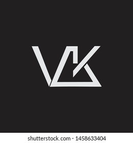 VK initial logo Capital Letters black background