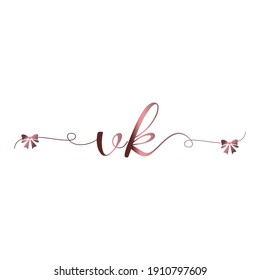 VK Initial logo handwriting modern luxury fashion