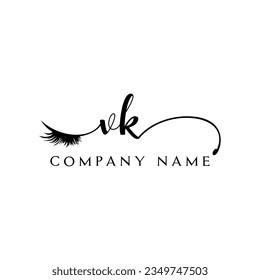 VK logotipo inicial lash logo eyelector moderno
