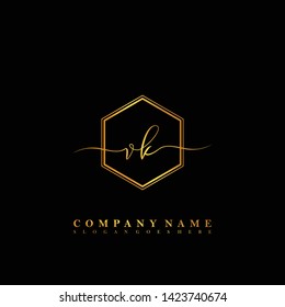 VK Initial luxury handwriting logo vector
