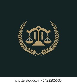 VK initials for law firm logo icon design vector image