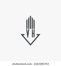 VK initialisiert Stockillustration des Real Estate Logos. Logo-Vektorgrafik