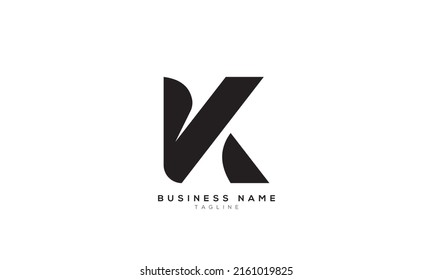 VK, KV, Abstract initial monogram letter alphabet logo design