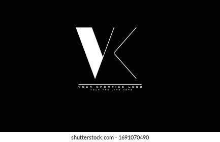 VK KV abstract vector logo monogram template