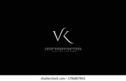VK KV abstract vector logo monogram template