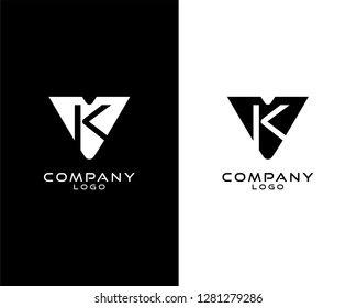 vk, kv initial letter abstract company Logo Template Vector