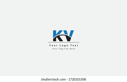 Logo de la letra VK o KV. Único atractivo creativo e innovador logotipo de la letra inicial de KV VK V K V