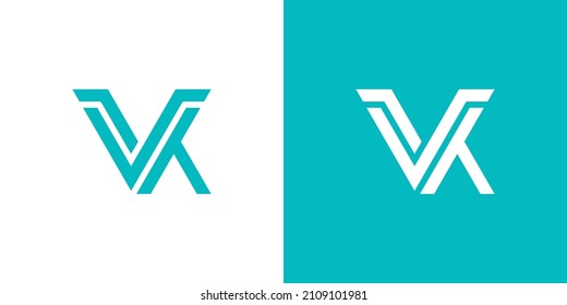 VK KV logo. the letter V and K perfectly combined into a new, modern and original Logo