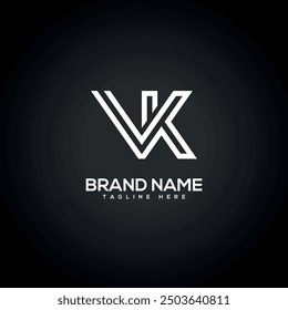 VK KV Modern Unique Letter Line Logo Design. Initial Vector Symbol.