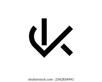 VK or KV monogram letter logo design