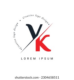 VK Letter Logo Design mit einer kreativen Schnitt. Kreatives Logo-Design