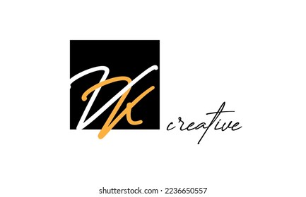 Letras VK diseño creativo moderno del logotipo del tipo de letra
