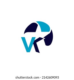 VK logo design. VK  Professional letter logo design.