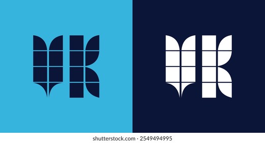 VK logo design with tile shape. Minimalist and modern vector illustration design suitable for business or brand