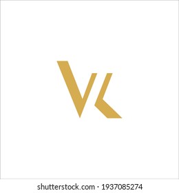 Signo vectorial de diseño de logotipo VK 