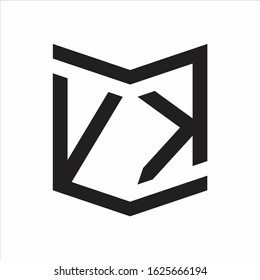 VK Logo Emblem Monogram With Shield Style Design Template Isolated On white Background