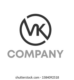 vk logo icon design template sign