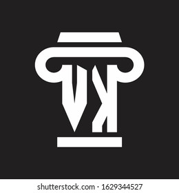 VK Logo monogram with pillar style design template