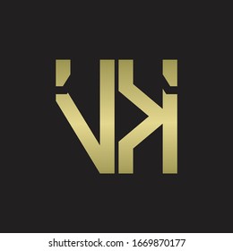 Logotipo VK con plantilla de diseño de forma escamosa con colores dorados