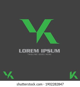 VK monogram letter based symbol vector