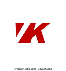 VK negative space letter logo red