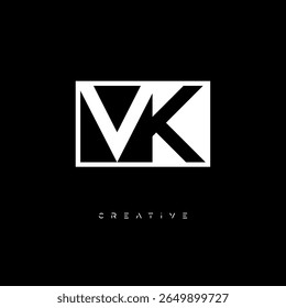 VK Negative Space Monogram – Minimalist Black and White Letter mark Logo for Creative Branding, Fashion Identity  Modern Design Concepts
