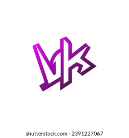 VK Premium emblem logo initial esport and gaming design concept