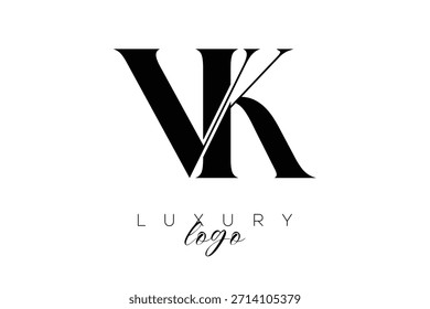 Letra Serif VK Monogram Tipografia Logotipo para identidade de marca premium elegante