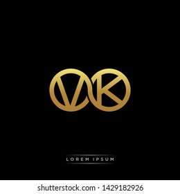 VK V K initial letter linked circle capital monogram logo modern template
