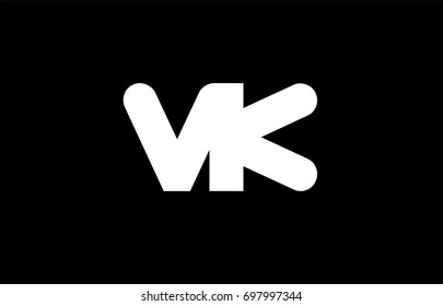 VK V K letter logo combination alphabet vector creative company icon design template modern  black white bold