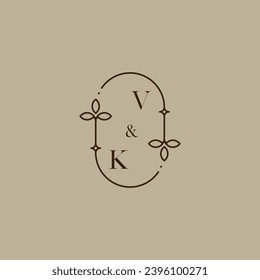 VK wedding initial logo in high quality professional design that will print well across any print media