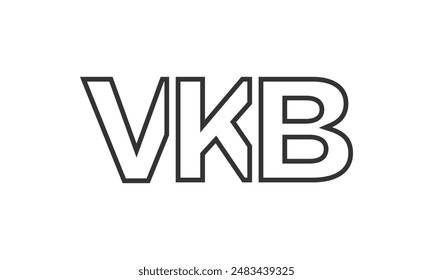 VKB logo design template with strong and modern bold text. Initial based vector logotype featuring simple and minimal typography. Trendy company identity ideal for businesses brand presence.