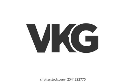 VKG logo design template with strong and modern bold text. Initial based vector logotype featuring simple and minimal typography. Trendy company identity ideal for businesses brand presence.