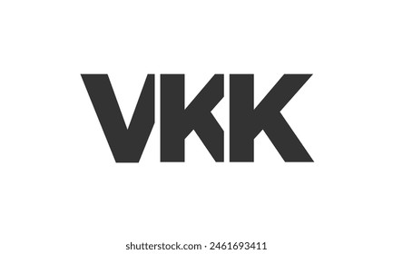 VKK logo design template with strong and modern bold text. Initial based vector logotype featuring simple and minimal typography. Trendy company identity ideal for businesses brand presence.