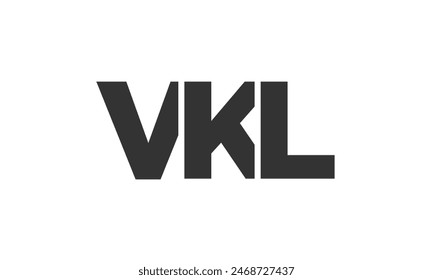 VKL logo design template with strong and modern bold text. Initial based vector logotype featuring simple and minimal typography. Trendy company identity ideal for businesses brand presence.