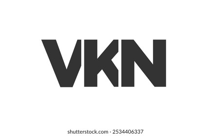 VKN logo design template with strong and modern bold text. Initial based vector logotype featuring simple and minimal typography. Trendy company identity ideal for businesses brand presence.