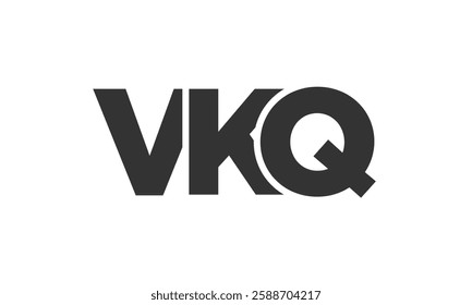 VKQ logo design template with strong and modern bold text. Initial based vector logotype featuring simple and minimal typography. Trendy company identity ideal for businesses brand presence.