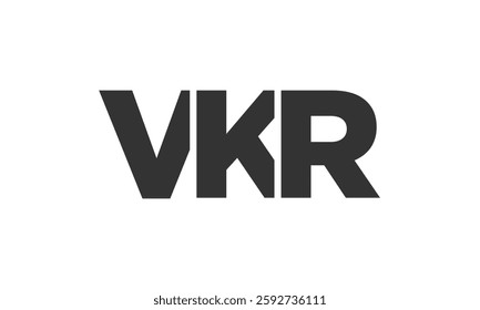 VKR logo design template with strong and modern bold text. Initial based vector logotype featuring simple and minimal typography. Trendy company identity ideal for businesses brand presence.